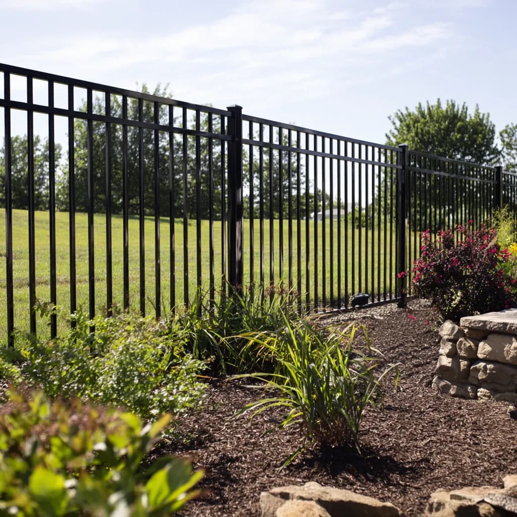 Aluminum fence installation in Pittsburgh backyard