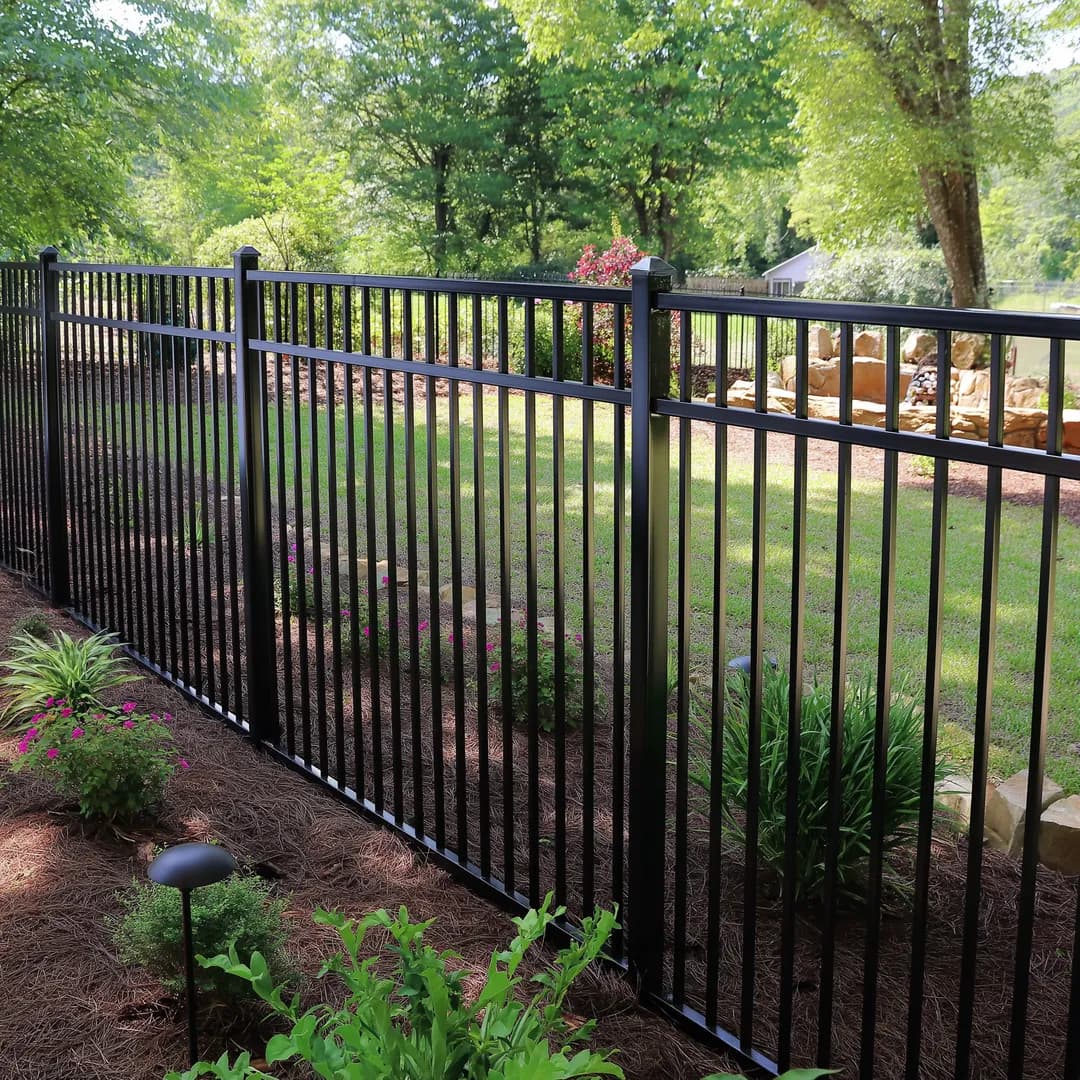 Aluminum fence installation at Pittsburgh home curb