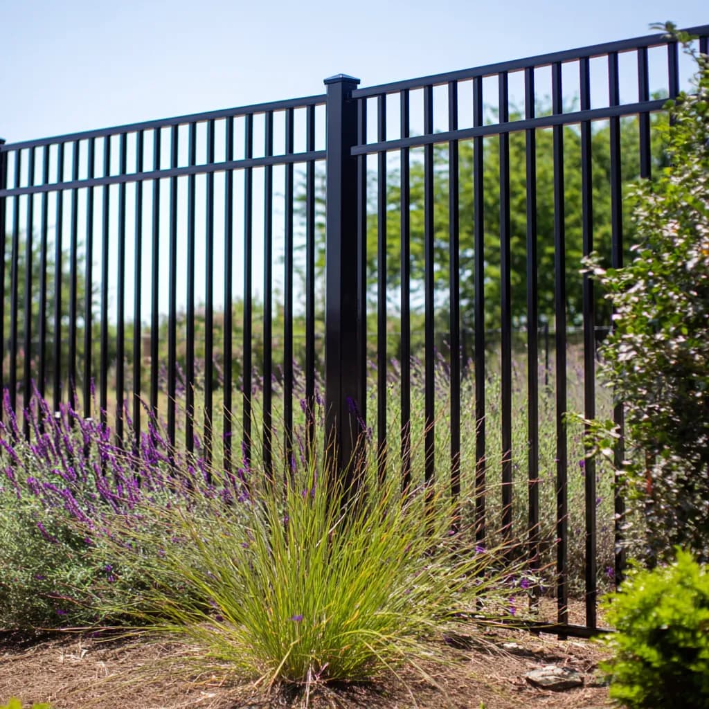 Black aluminum gate installed in a 6 foot aluminum fence in Pittsburgh